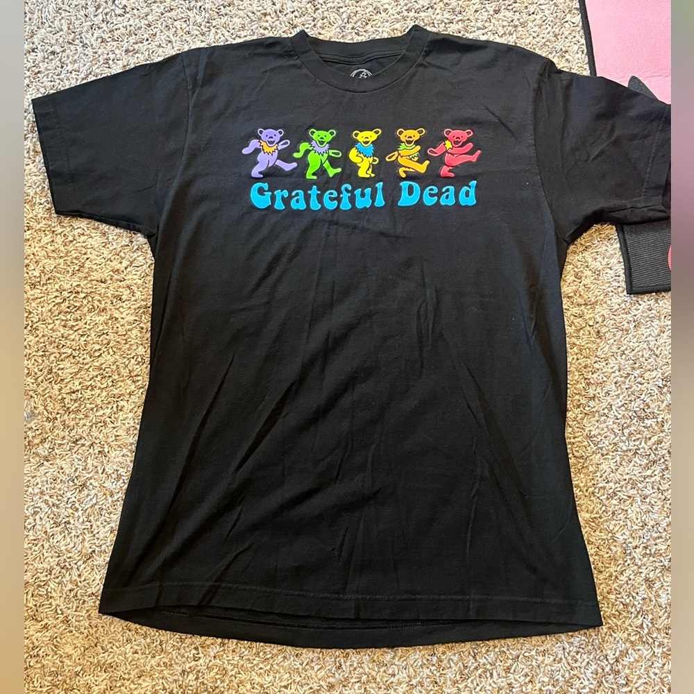 Grateful Dead Dancing Bears Short Sleeve T Shirt Black Size Large